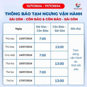 lịch tàu đi Côn Đảo