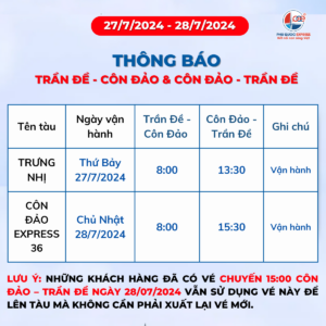 lịch tàu đi côn đảo