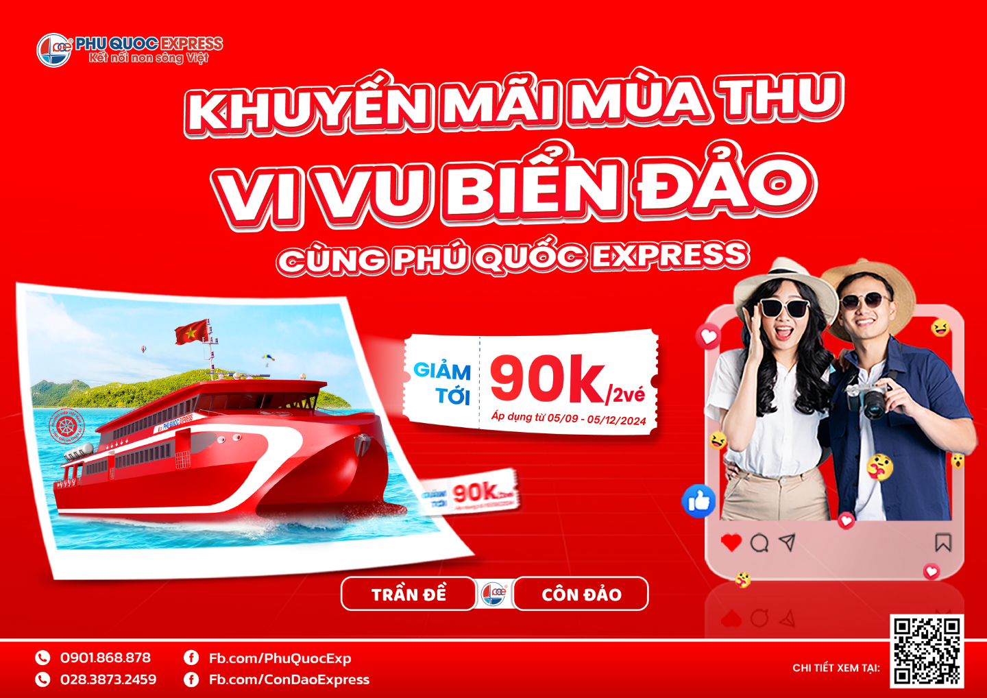 Vé tàu tuyến Trần Đề-Côn Đảo giảm tới 90K/2 vé – Sự Kiện Hot Khuyến Mãi Mùa Thu-Vi Vu Biển Đảo