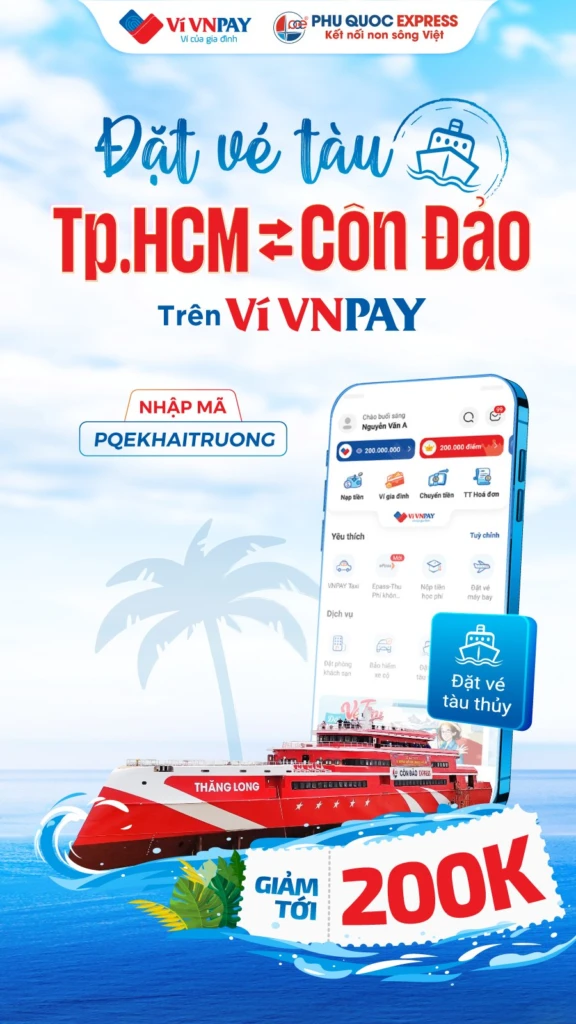 使用 VNPAY 钱包预订升龙超级火车票