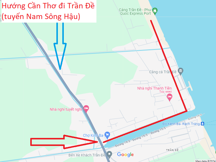 the entrance to the Port Trần Đề