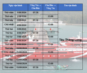 Vung Tau Con Dao ferry schedule