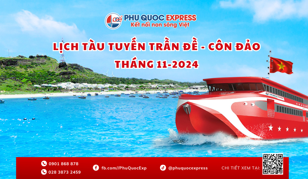 Lịch tàu tuyến Trần Đề-Côn Đảo tháng 11-2024