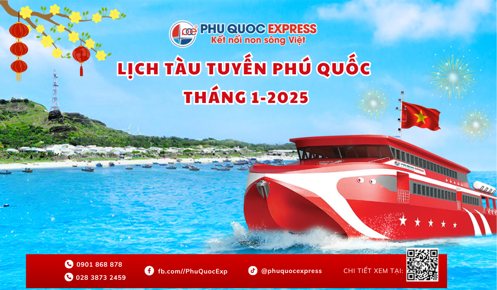 lịch tàu tuyến Phú Quốc tháng 1-2025
