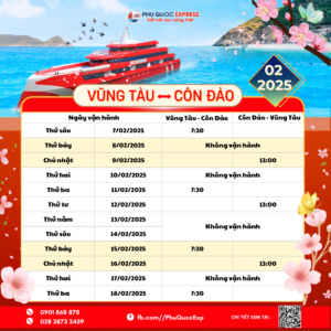 Vung Tau-Con Dao train schedule February 2025
