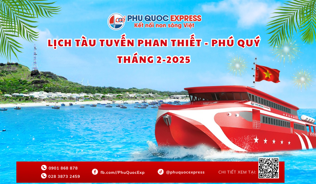 lịch tàu tuyến Phan Thiết-Phú Quý tháng 2-2025