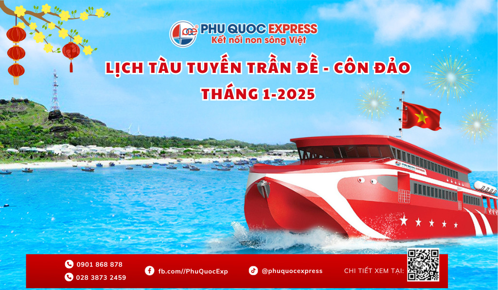 lịch tuyến Trần Đề-Côn Đảo tháng 1-2025