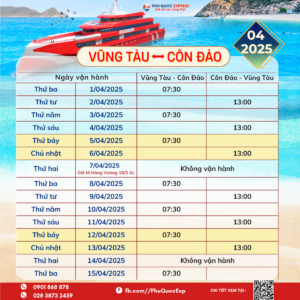 Vung Tau-Con Dao train schedule April 2025