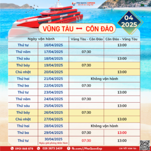 Vung Tau-Con Dao train schedule April 2025