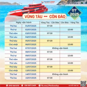 Vung Tau-Con Dao ferry schedule July 2025