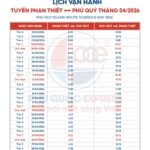 Schedule and Fares for Train Phan Thiết to Phú Quý in April 2026
