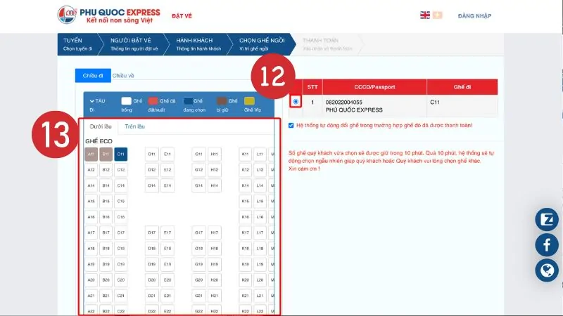 Select seating based on passenger booking information