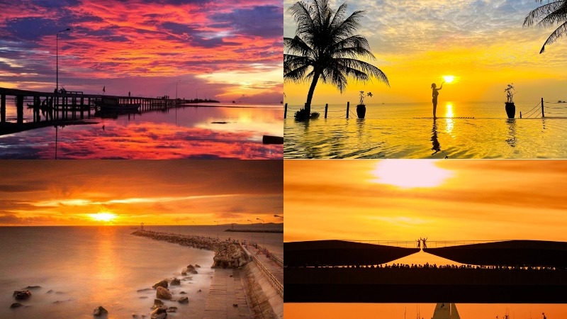 The "Golden" time to watch the sunset at cafe Phú Quốc