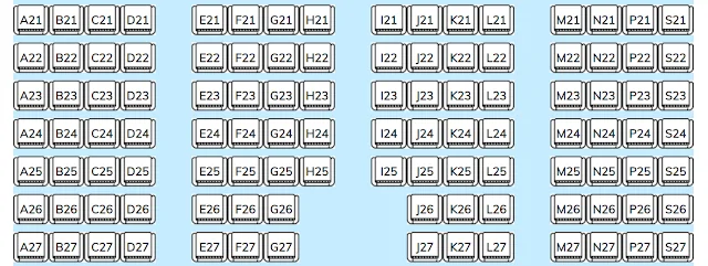 Seating chart for the lower deck of the Côn Đảo Express 36 train - Photo 2