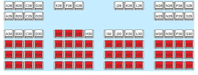 Seating chart for the lower deck of the Côn Đảo Express 36 train - Photo 3