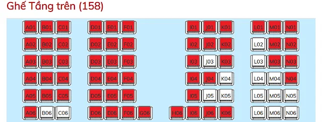 Seating chart for the upper deck of the Côn Đảo Express 36 train - Photo 1