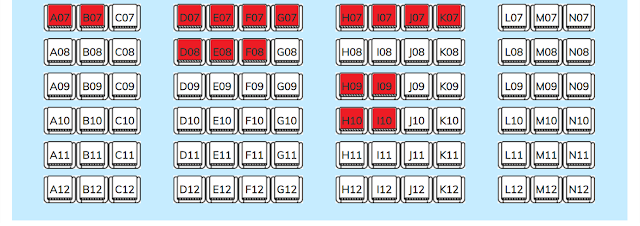 Sơ đồ ghế Eco tầng trên của tàu Côn Đảo Express 36 - Ảnh 2