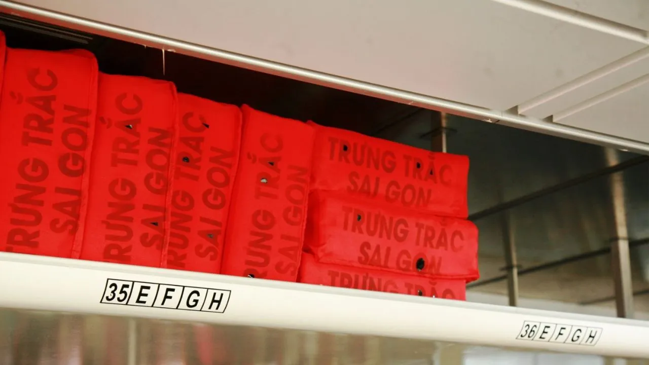 Life raft on the Trung Trac speed boat
