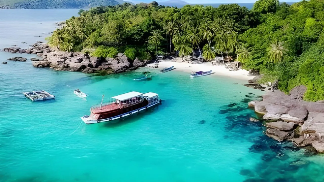 Củ Tron Island, also known as the Big Island, is the largest island in the archipelago. Nam Du