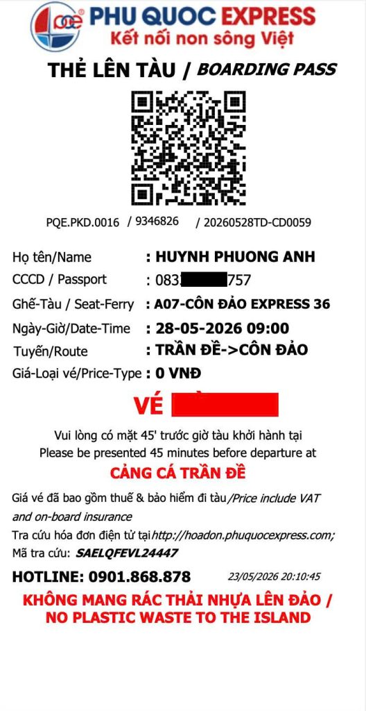 Vé FOC ở Phú Quốc Express