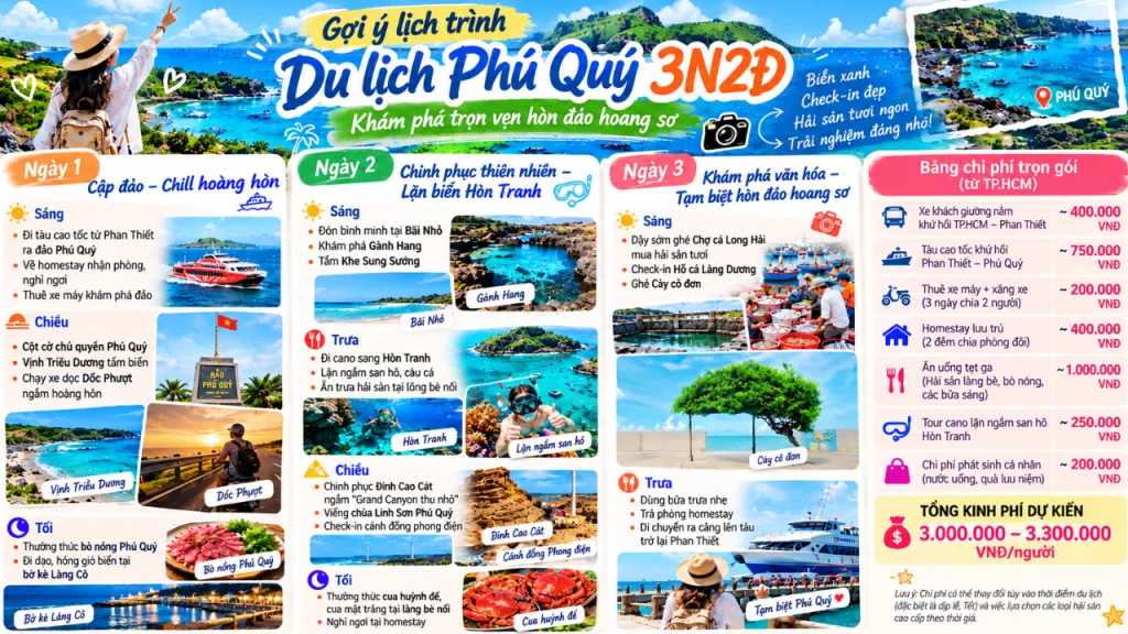 Gợi ý lịch trình du lịch đảo Phú Quý 3 ngày 2 đêm