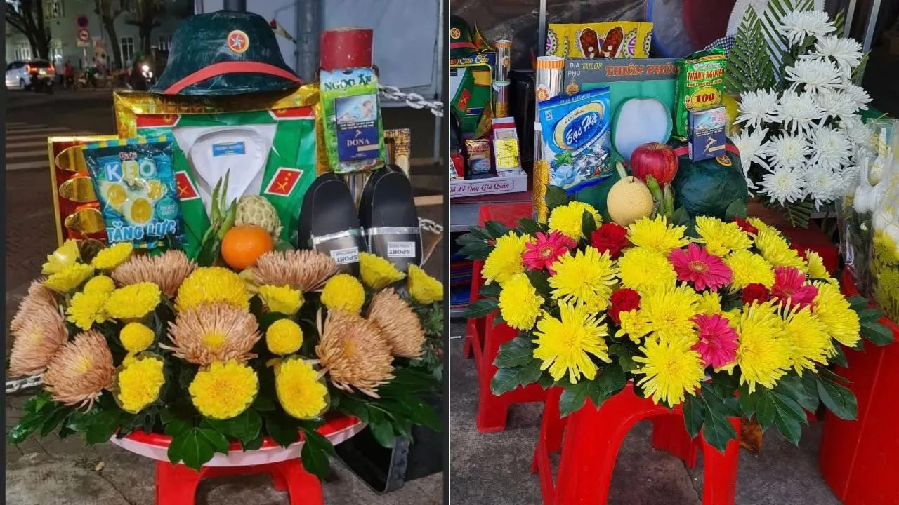 Lễ vật dâng tại Đài tưởng niệm các anh hùng liệt sĩ